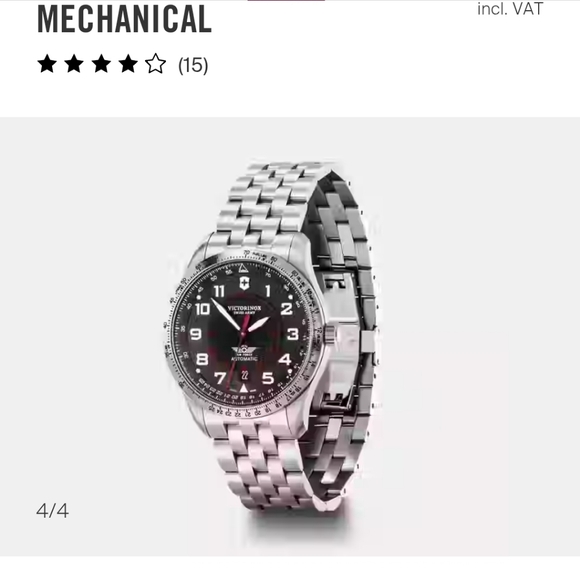 Victorinox Air Boss Mechanical Silver and Black Men's Watch - Picture 5 of 12